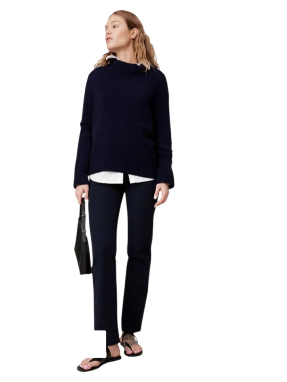 Banana Republic Straight Fit Sloan Pants in Navy Blue High rise Office Work Nice